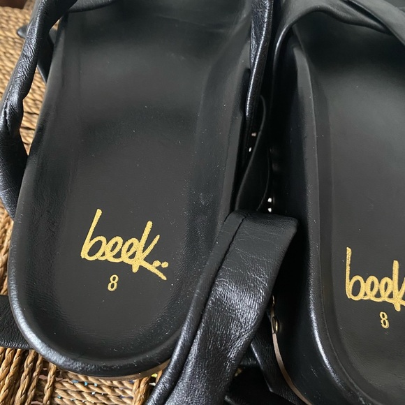 Beek Shoes Women’s 8 Parula Sandals Black Leather Tie Handmade in Mexico - Picture 9 of 10